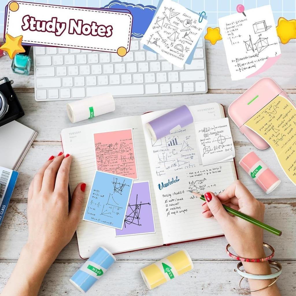 57 мм мини-термопринтер наклейки бумага, многоцветная мини-принтер наклейки бумага, фотопринтер этикетки бумага, для M02/T02, детская мгновенная камера