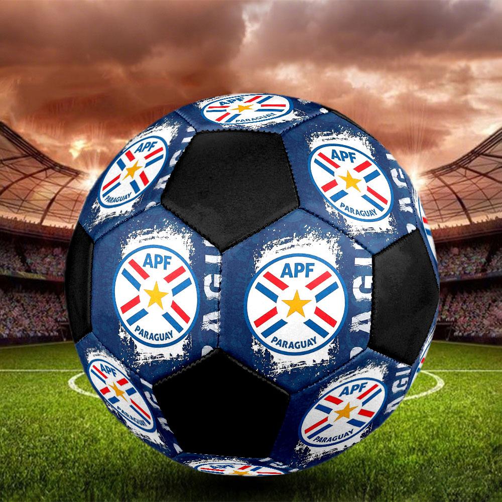 Paraguay national football Size 5 Soccer Ball, Machine-Stitched PVC, Durable & High Bounce, All Ages Fit, fan merchandise, matches & outdoor use.