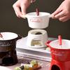 Chocolate Fondue Ceramic Mug Set Chocolate Melting Mug with Fork Tealight Candle Fondue