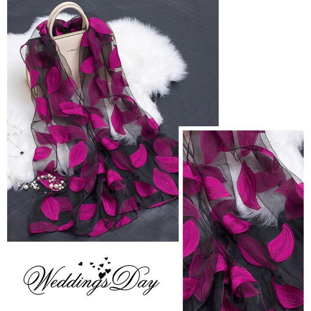 Soft Silk Scarf Organza Gauze Sheer Wrap Summer Shawls Women