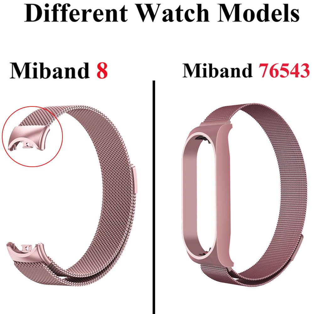 Миланский ремешок-петля для Xiaomi Mi Band 8 7 браслет из нержавеющей стали metel Correa Miband Band6 Band4 для Xiaomi Mi Band 3 4 5 6 7