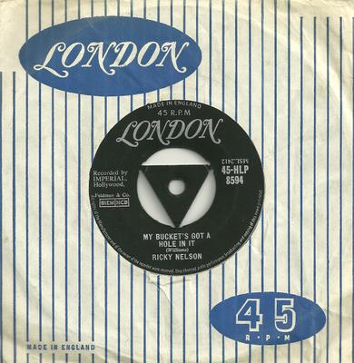 7-дюймовая пластинка РИКИ НЕЛЬСОН (2) - В моем ведре дыра / Beli 45HLP8594 London Records 1657 UK Рок Б/У