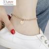 Exquisite Titanium Steel Non Fading Love Foot Chain Female Minority Simple Net Hongsen Rose Gold Female Foot Chain Versatile Sup