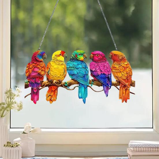 Акриловое дерево Попугай Декор Красочный попугай Птица 2D Плоский Арт Рождественская елка