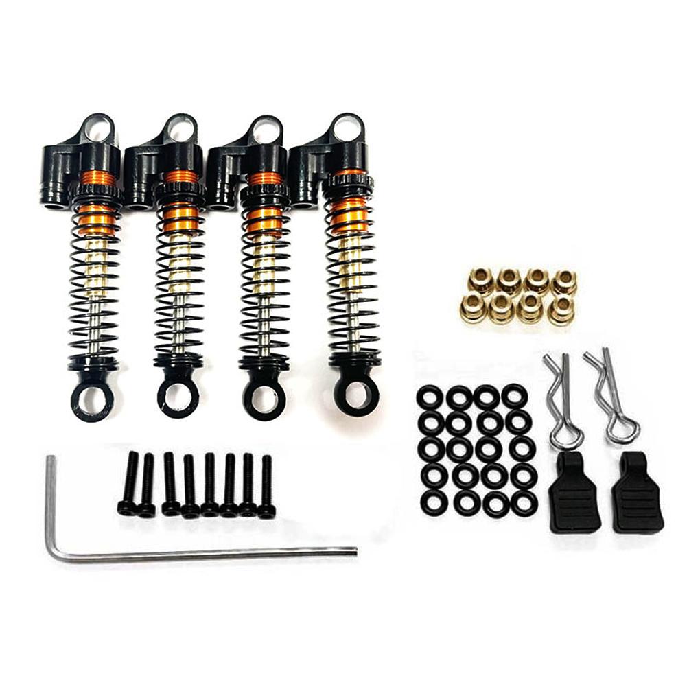 4pcs Aluminum Alloy 1/24 Front Rear Shock Absorber For Axial SCX24 RC Car Part RC Car Accessories Replacement Parts