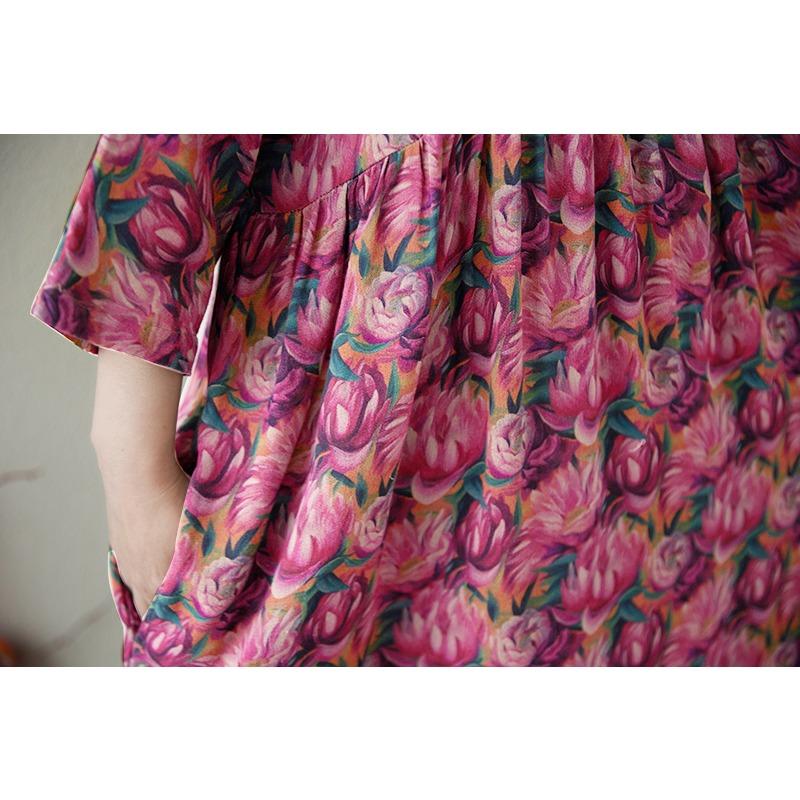 DIMANAF 2025 Лето Женское Платье Большого Размера Винтажное Базовое Платье Цветочное С Капюшоном Плиссированное Повседневное Длинное Свободное Платье Макси