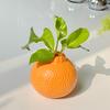 Orange Fruit Shaped Vase Reproduction Enamel Vase Desktop Art Vase Desktop Decoration Bouquet Centerpiece