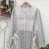 Huimei 1116 spring new women's round neck Japanese cotton shirt loose shirt top embroidery literary style ins