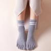 1Pairs Kids Toe Socks Striped Cotton-finger Socks for 4-12T Children Boys Girls Casual Five Toes Tennies Breathable Short Socks