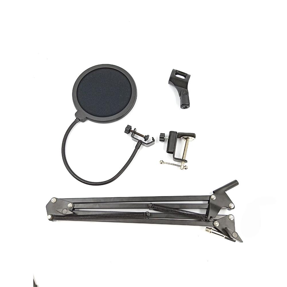 NB35 Microphone Suspension Boom Scissor Arm Stand with Mic Clip Holder Filter Windscreen Mask Shield with Stand Clip Kit