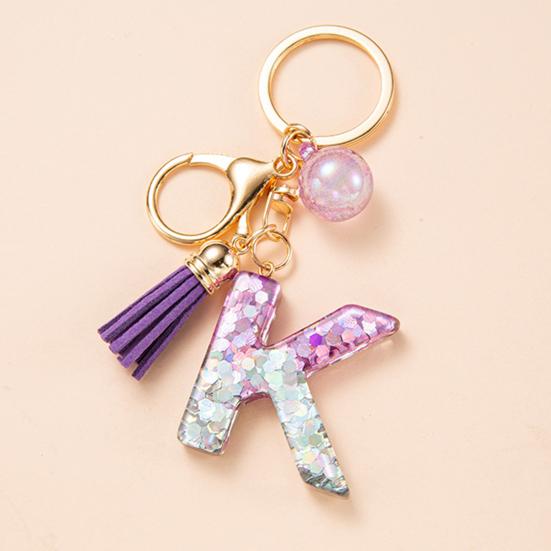 Брелок-подвеска с буквой и кисточкой, блестящие блестки в форме сердца, чашка с буквами, брелок-подвеска, брелок из смолы, аксессуар для кружки