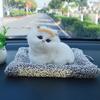 Simulated Cat Toy with Bamboo Charcoal Mat Odor Removal Meowing Plush Kitten Stuffed Animal Doll Home Office Desktop Decoration Ornament