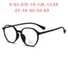 Polygon Anti-Blue Light Computer Glasses Frame Women Men Minus Lens Prescription Spectacle Diopter 0 -0.5 -0.75 -1.0 To -6