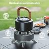 1.2L Aluminum Alloy Camping Kettle with Anti-Scalding Wooden Handle Portable Lightweight Outdoor