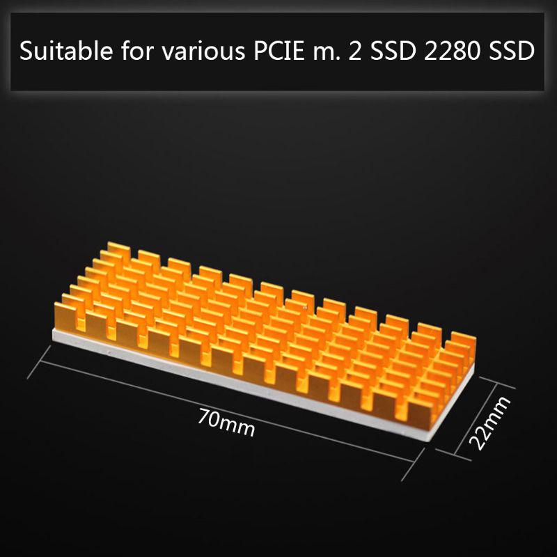 Aluminum Cooling Heat Sink Thermal Pads Heat Dissipation Radiator Thickness 6mm for M.2 Sata PCI-E NVME M2 SSD Drop Shipping