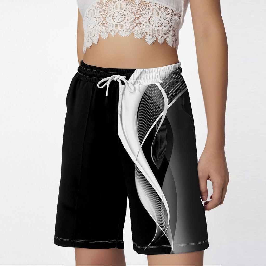 Shorts For Women Printing Workout Running Soft Yoga Shorts With Pockets