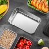 Прямоугольный контейнер для хранения продуктов из нержавеющей стали с крышкой для холодильника, пикников и пельменей - Портативный контейнер для хранения для улицы