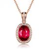 New Pigeon Blood Red High-end Temperament Fashion Oval Red Tourmaline Color Pendant Female Necklace For Women Charm Wedding Engagement