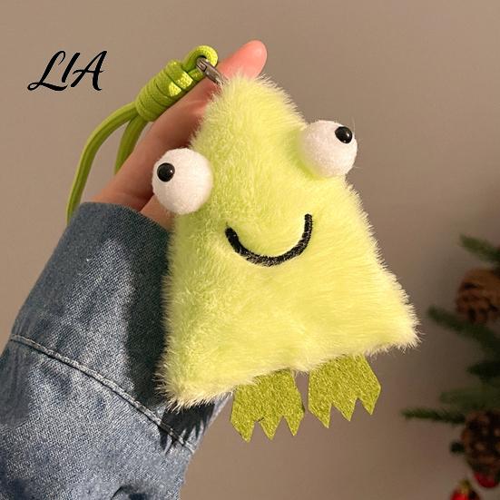 Fluffy Cartoon Hanging Ornament Cute Big-Eye Animal Plush Keychain, Triangle Monster Pendant for Stuffed Keychain Kids Backpack, Soft Bag Charm,