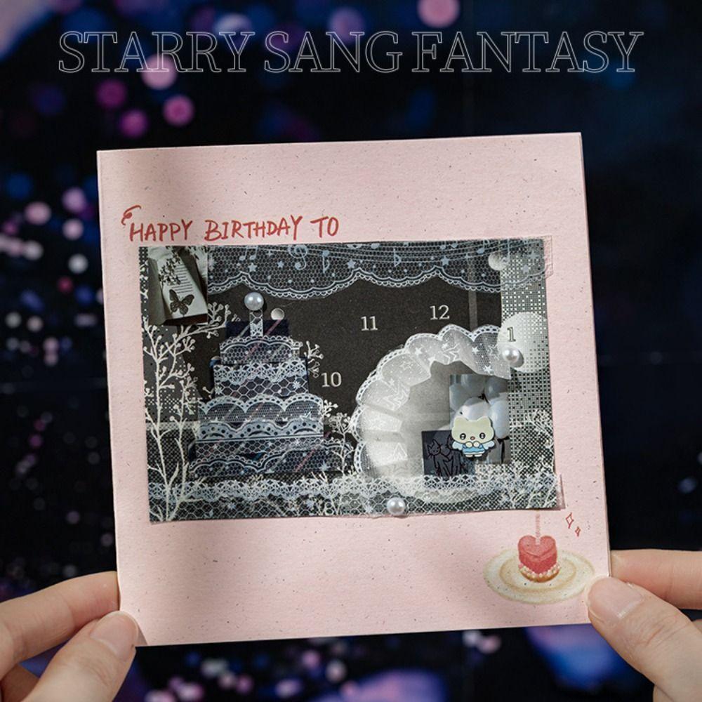 Star Sand Dream Series Washi Tape Fine Glitter Die-Cut Tape Aesthetic Stickers Journal Decor