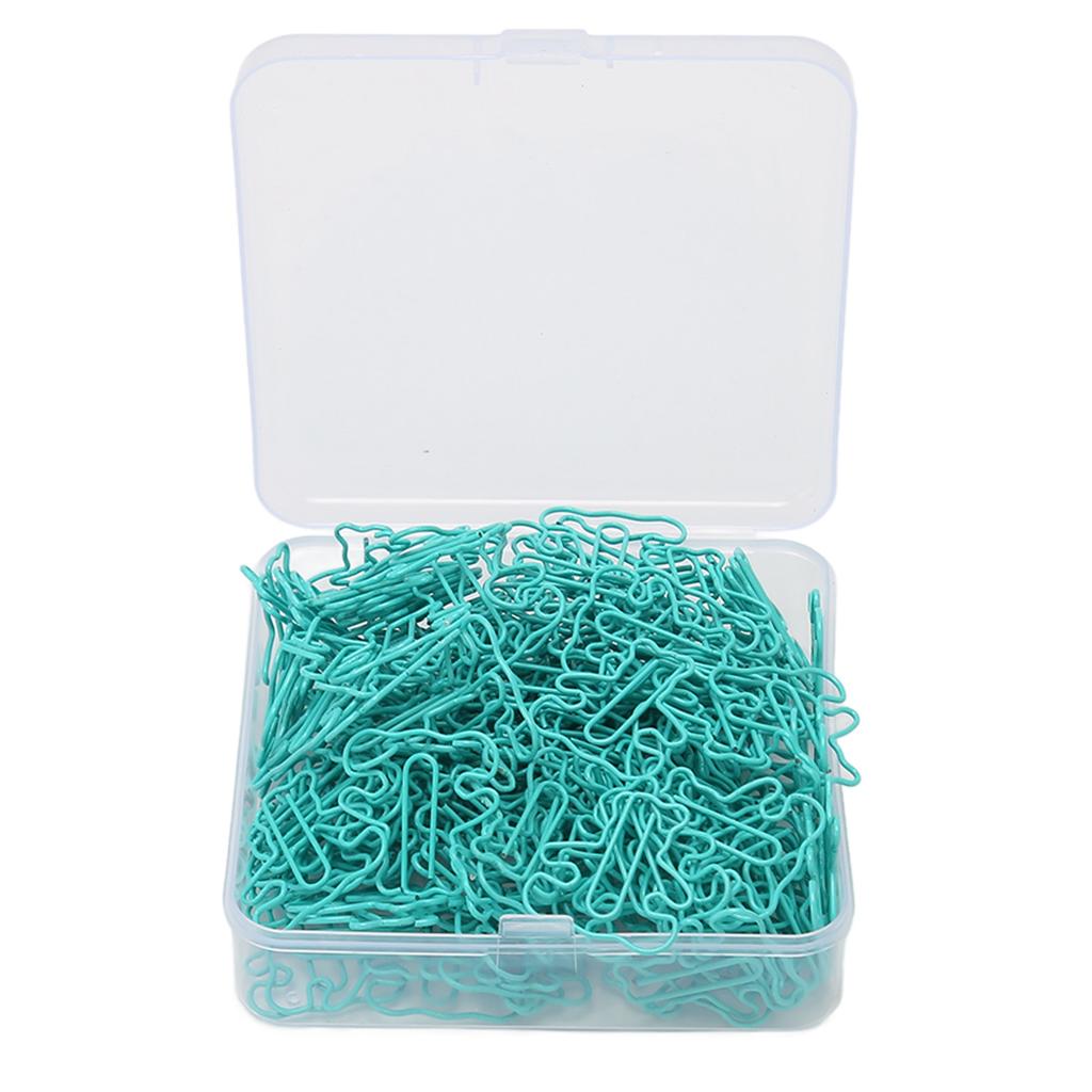 160pcs Little Bear Paper Clip Blue Cute Animal Shaped File Note Page Marker Clips Bookmark for File