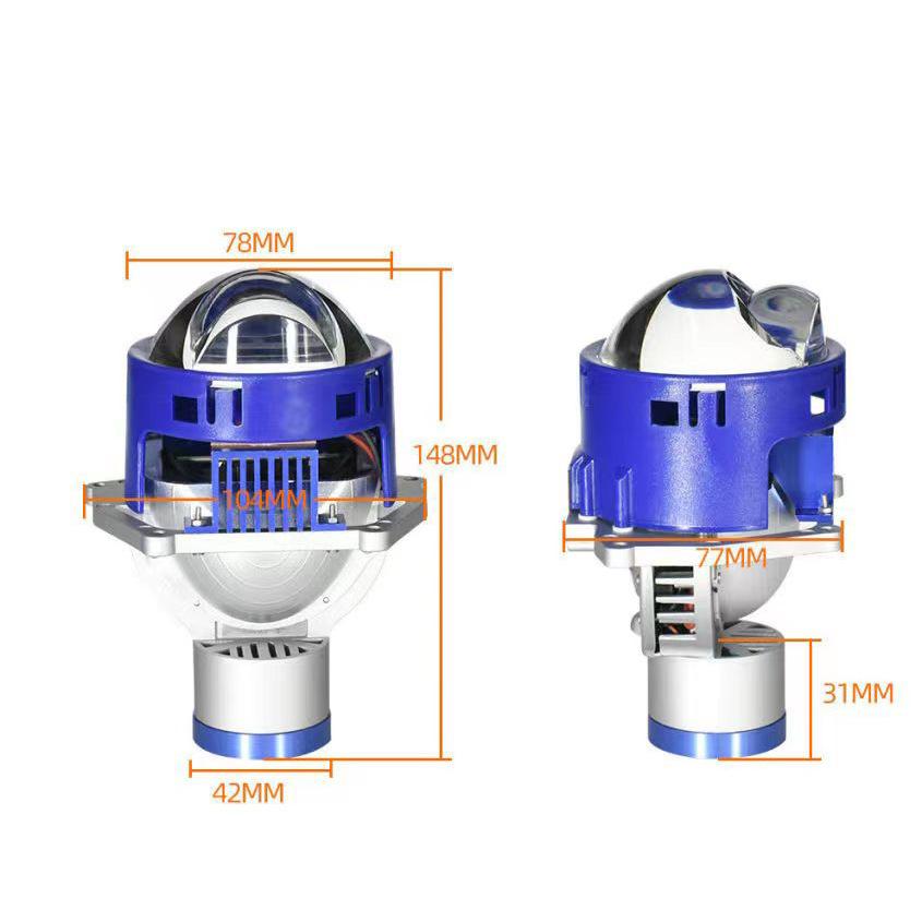 New P40 Double Light Lens Double Light Cup Small Sun Laser Type H4 Fish Eye Light Car and Motorcycle Universal 12V