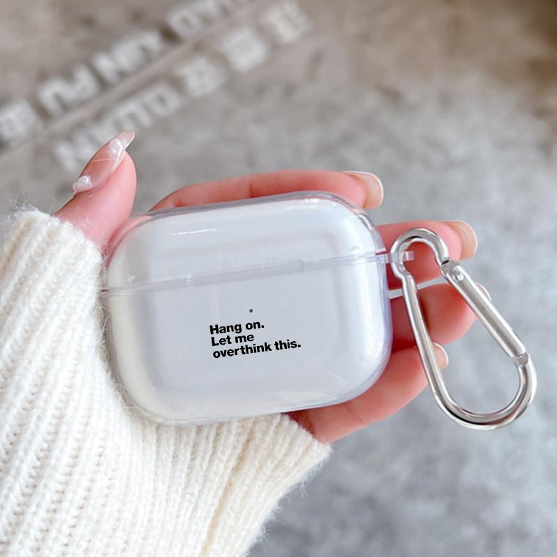 Забавные Цитаты Черный Простой Текст Буквы С Крючком Чехол Для AirPods 2 3 1 Чехлы Для Apple AirPods Pro 2 Прозрачный ТПУ Мягкая Крышка