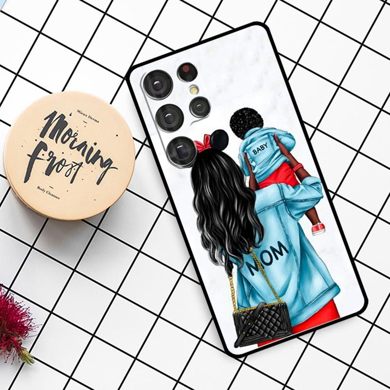 Super Mom Baby Girl Son Daughter Case For Samsung Galaxy S23 S10 S9 S8 Note 10 Plus Note 20 S22 Ultra S20 FE S21 FE Phone Cover
