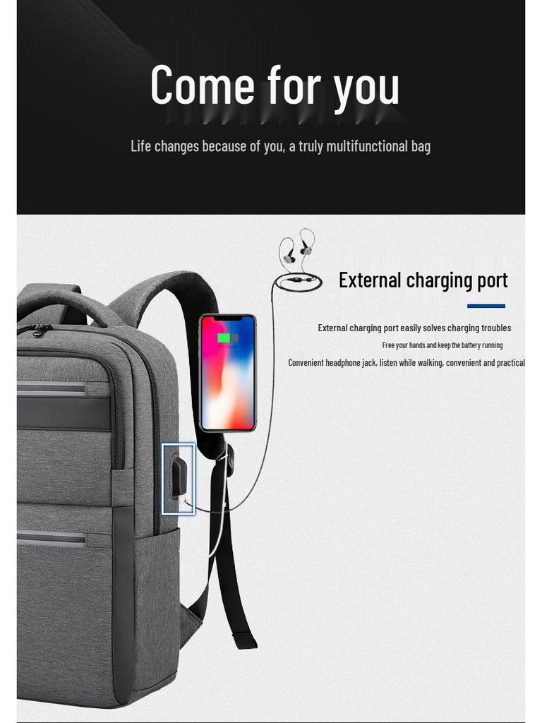 Men's High-End Waterproof Travel Backpack - Large Capacity, Fashionable Laptop & Shoulder Bag