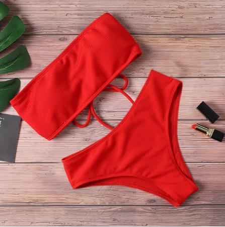Tube Top Bikini High Waist Split Swimsuit Bikini Swimsuit Women