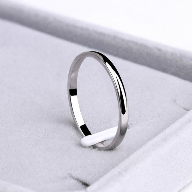 Stainless Steel Rings Rose Gold Anti-allergy Smooth Simple Wedding Couples Rings Bijouterie