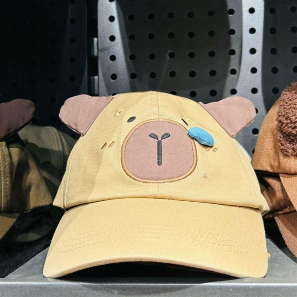 Runny Nose Cartoon Sun Hat Korean Style Peaked Cap Retro Capybara Baseball Cap  Outdoor