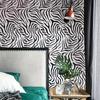 1 Roll Self-Adhesive Wallpaper Zebra Stripes Pattern Contact Paper Peel and Stick Waterproof Removable Living Room Kitchen Bedroom Dormitory Wallpaper