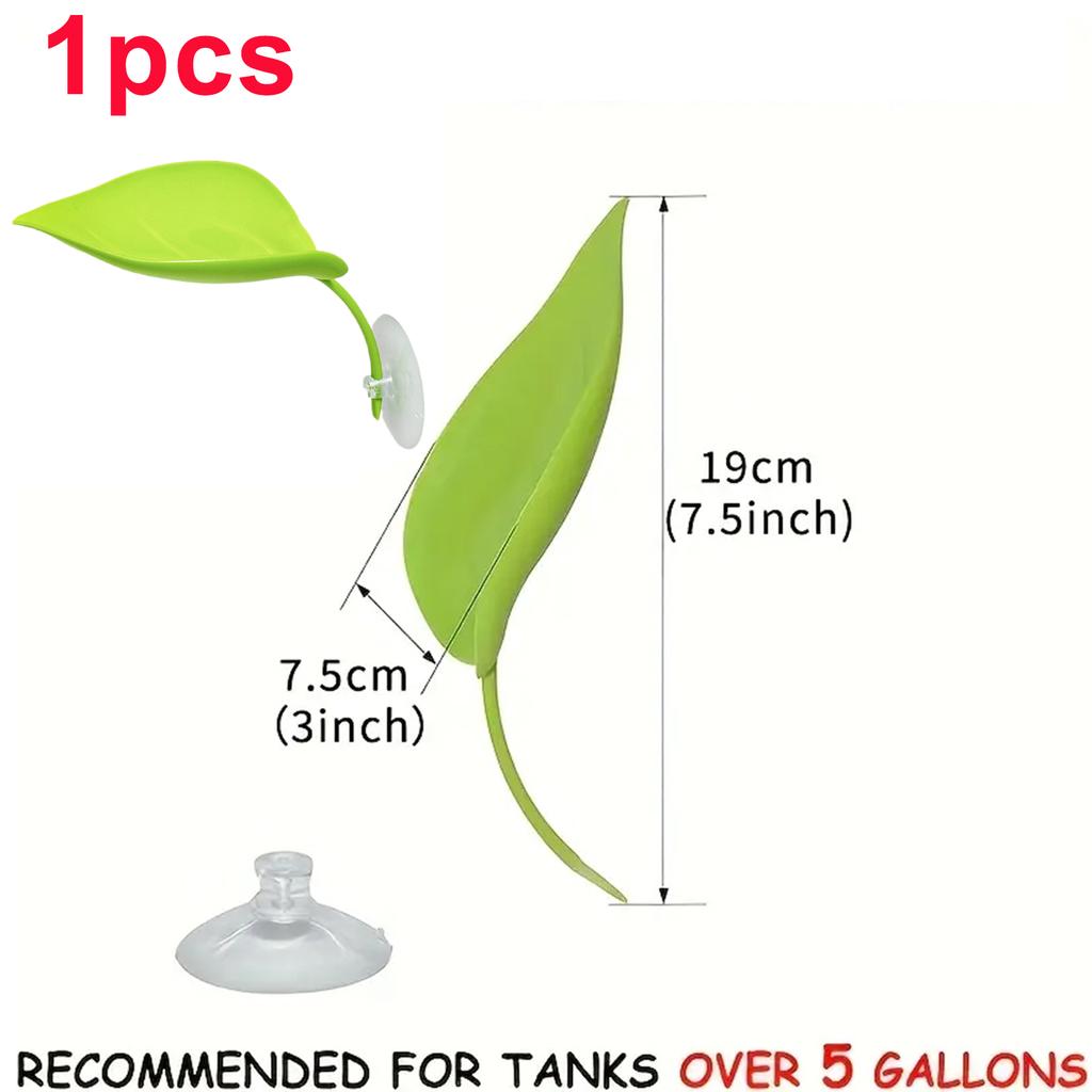 Frog Habitat Leaf Suction Cup Reptile Basking Area Resting Terrace Suction Cups Tank Accessories Simulated Leaves For Geckos