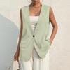 Women Blazer Jacket Extra Soft All-Match Solid Color Washable Sleeveless Blazer Vest Casual Cardigan for Lady