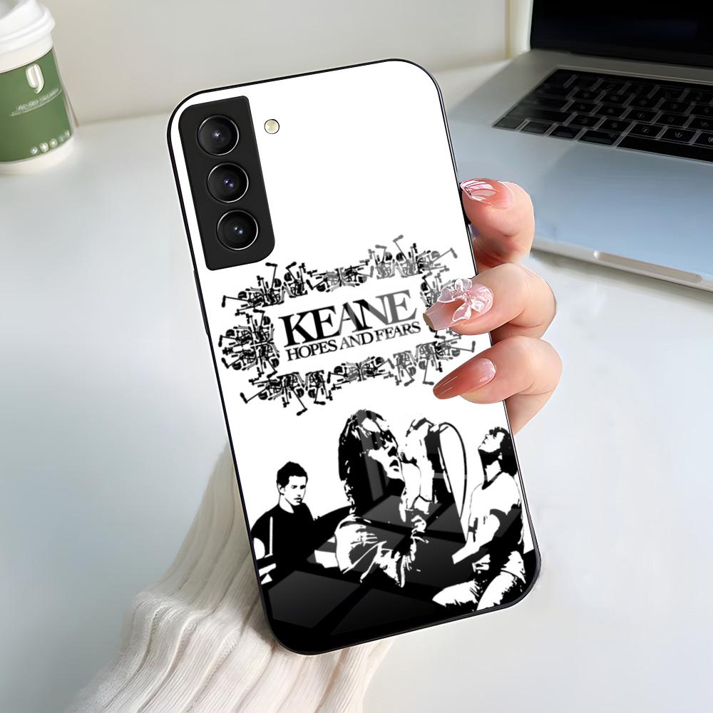 Чехол для телефона Music K-KEANE для Samsung S26 S25 S24 FE S23 S22 S21 Plus S20 Ultra Note20Ultra Черная стеклянная крышка