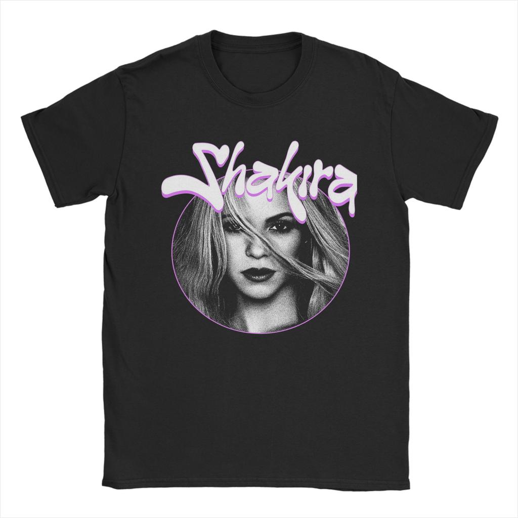 Singer Shakira TShirts for Unisex Vintage Cotton Tees O Neck Short Sleeve T Shirt Party Clothes
