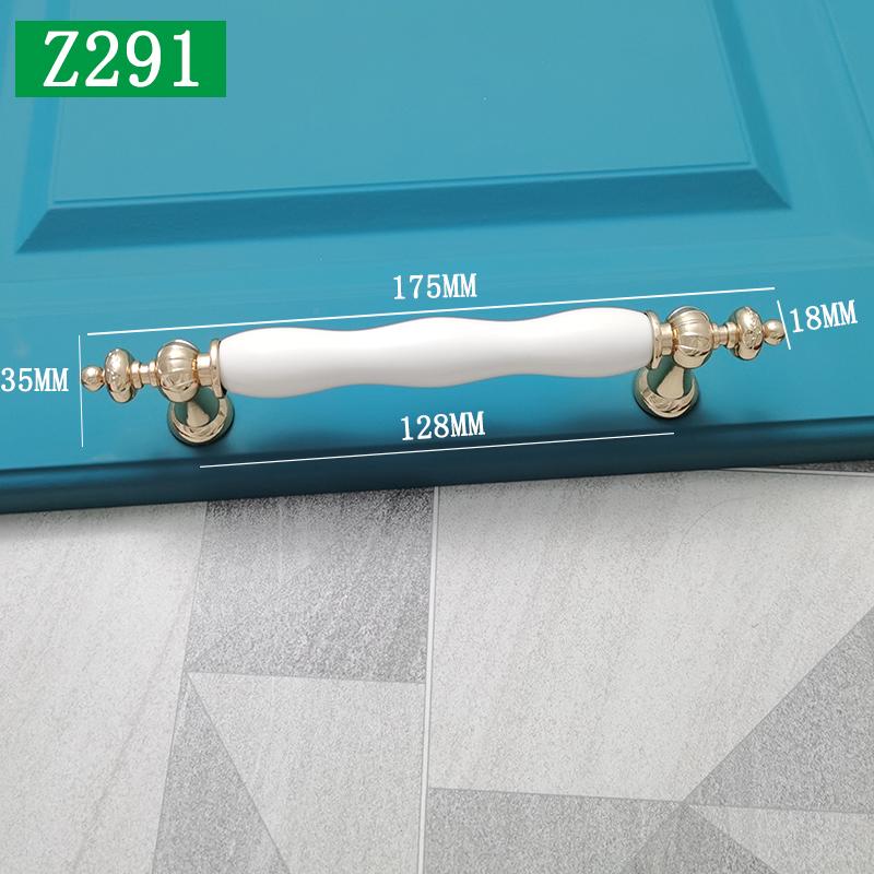 European Silver Golden Ceramic Furniture Handle Wardrobe Cabinet Closet Door Knob Dressing Table and Drawer Pulls Hardware