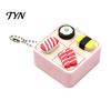 Desktop Fidget Tools 3D Printed Sushi Box Clicker, 4 Grids Bento Finger Clicker with Bead Chain, Push Button Toy Backpack Pendant for Stress Relief