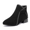 2024 Autumn Winter Women's PU Short Boots Ladies Fashion Bow Side Zipper Middle  Warm Casual Elegant Suede Ankle Boots Plus Size