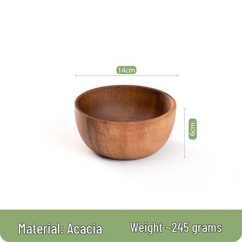 Японская миска из кислого ююбового дерева - Большая миска из цельного дерева акации для риса/лапши/супа