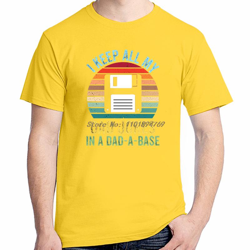 Funny Fashion Graphic T Shirts I Keep All My Dad Jokes In A Dad A Base Fathers Day Gift Tshirt Cotton Short Sleeve Tshirts