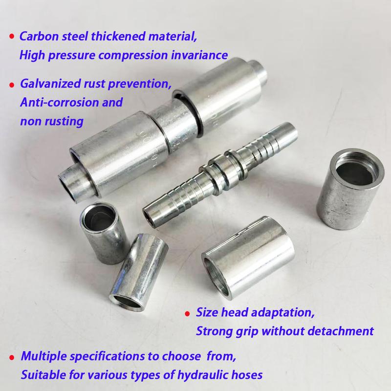 Carbon Steel Hydraulic Hose Joint 6-25mm Galvanized Pipe Connector High Pressure Leak-Proof Docking Fitting for Pipeline System