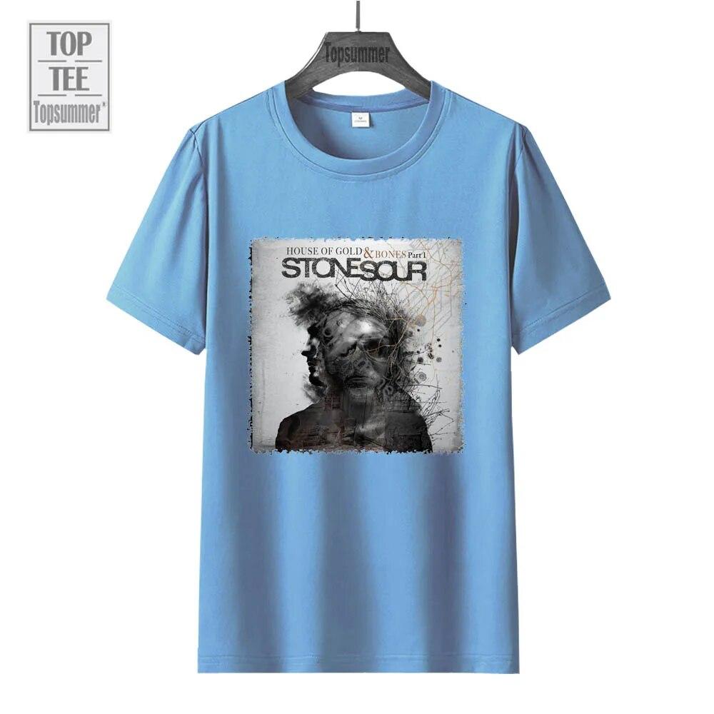 Дом золота и костей, штат Пт. Футболка с 1 альбомом Stone Sour Tour, уличная одежда, футболки с короткими рукавами 90-х годов, одежда с графическим принтом