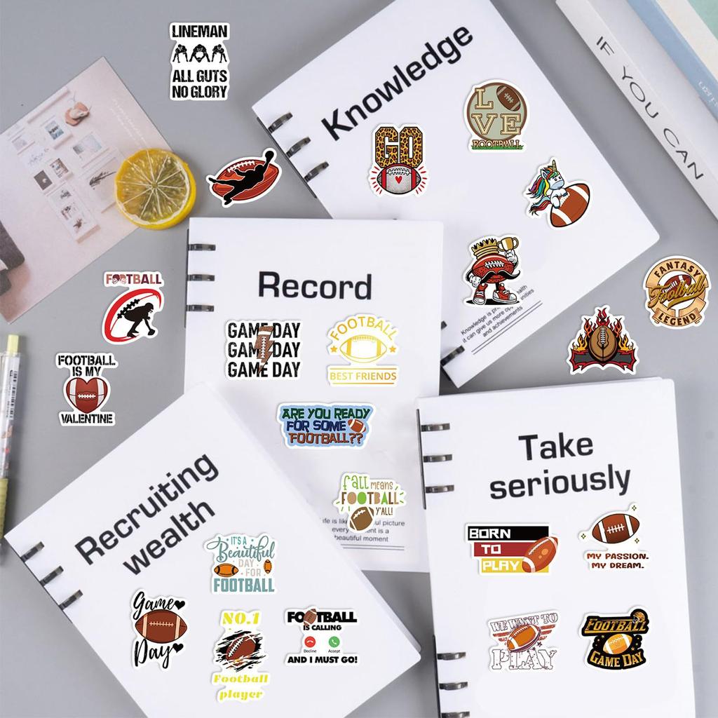 100 Soccer Stickers, American FootballWaterproofDecals, Decals For Luggage, Skateboards, And Helmets