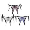 Sexy Floral Front and Crotch Open Sheer Lace for Can Be Worn While Showing Perforated for Everyday Pink String White String Blue String [XGOPTS]