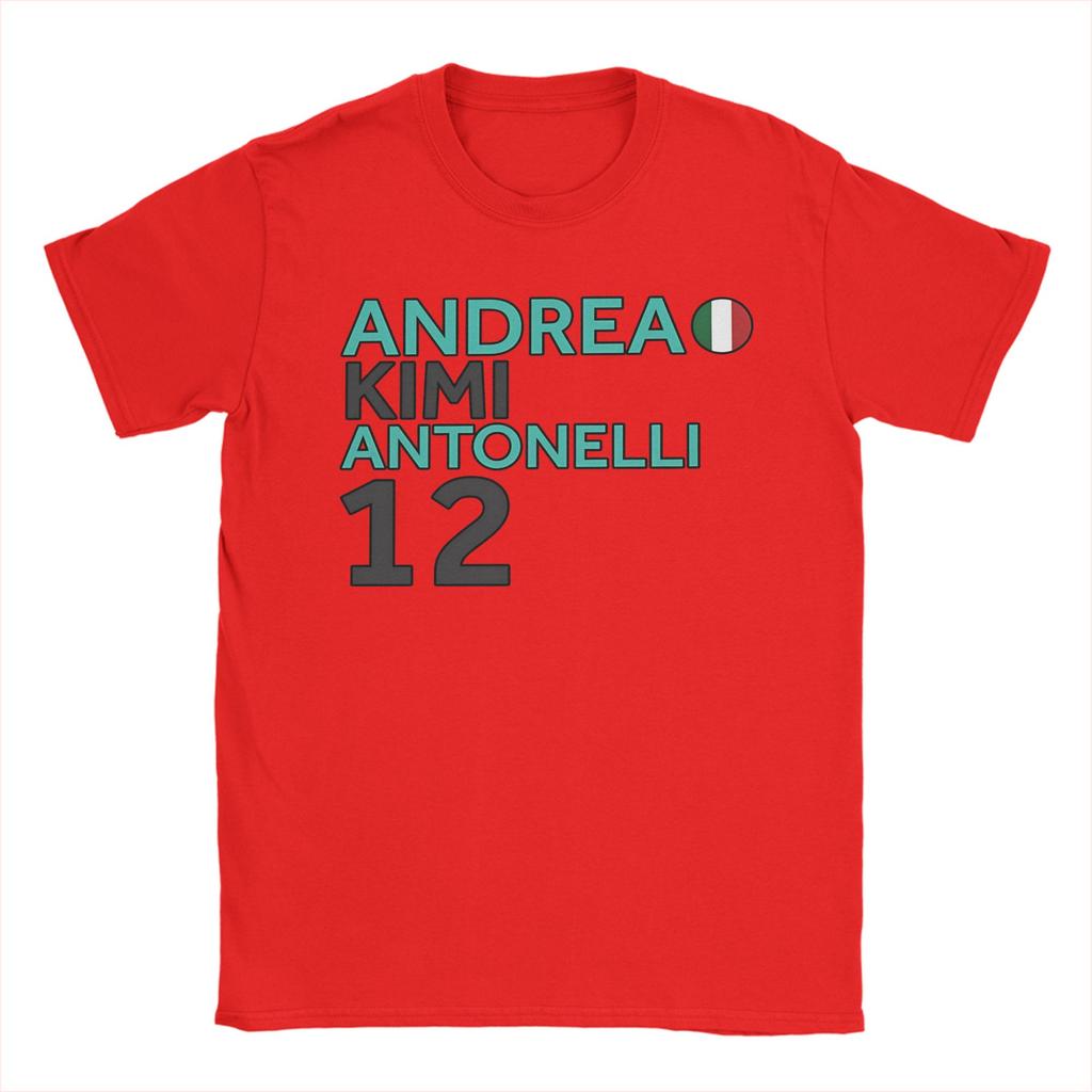 Мужская футболка Andrea Kimi Antonelli 100% Хлопок Одежда Повседневная Короткий рукав Круглый вырез Футболка Большие размеры Футболки