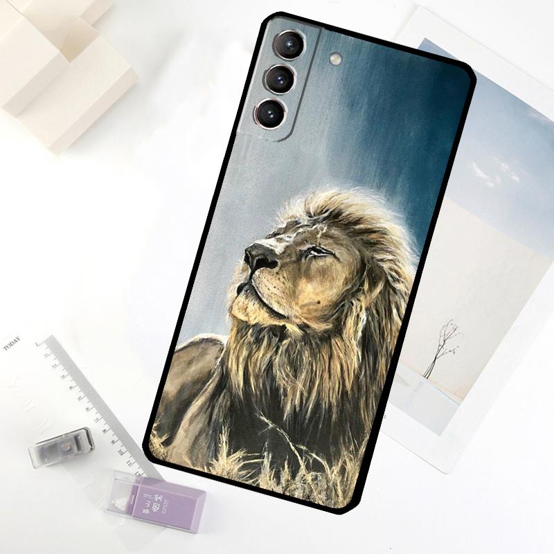 Чехол для телефона с изображением льва для Samsung Galaxy S24 FE S23 Ultra S21 S22 S25 S26 Ultra S10 Plus S20 FE