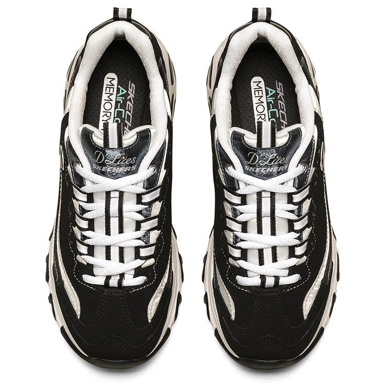Skechers D Lites 1.0 Low Chunky Shoes Black Women's 149463-BKW