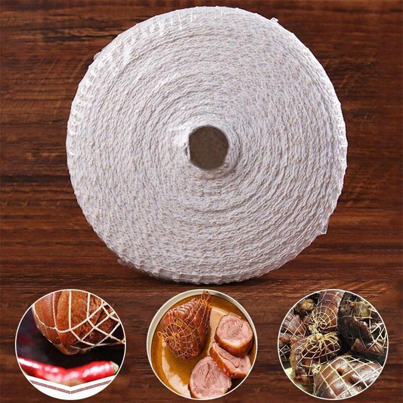 3-Meter Cotton Meat Net Ham Sausage Net Slaughter Rope Sausage Roll Meat Cooking Tool Hot Dog Sausage Sausage Casing Mesh Bag